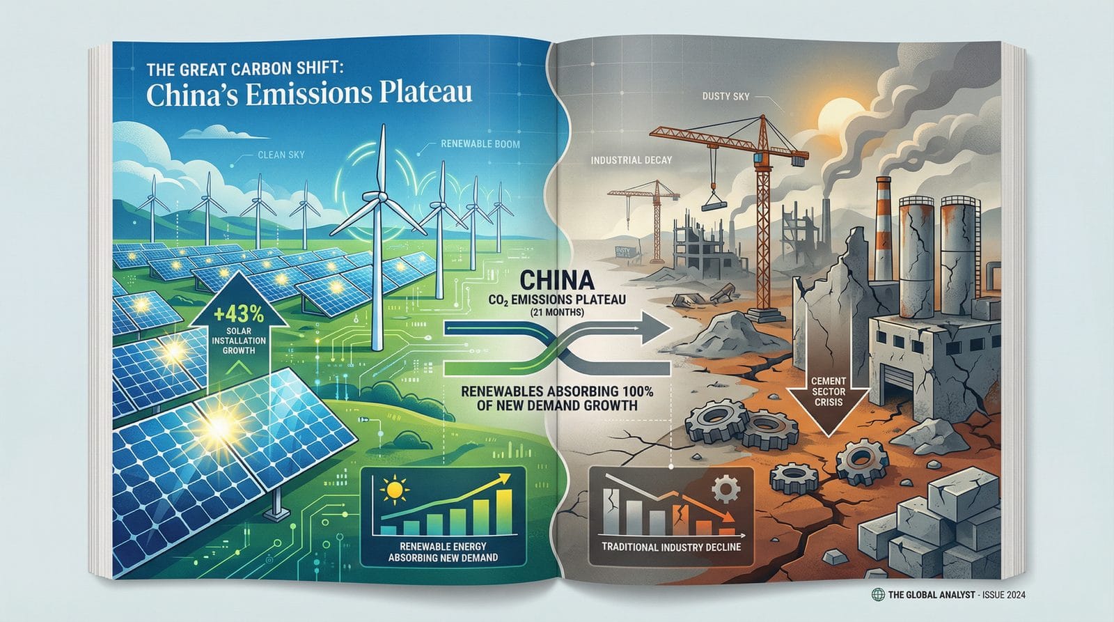中国二氧化碳排放连续21个月持平。结构性峰值，还是周期性波动？